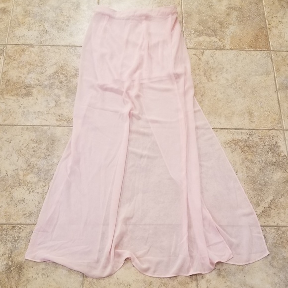 Forever 21 Great Condition Sheer Pink Maxi Skirt - Picture 7 of 7